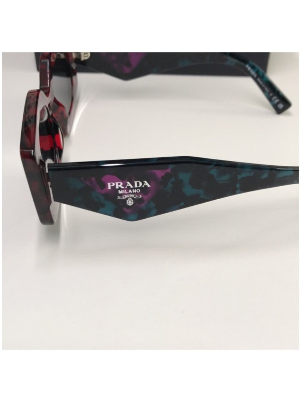 Prada Red Tortoise Shell Sunglasses New - Picture 6 of 15